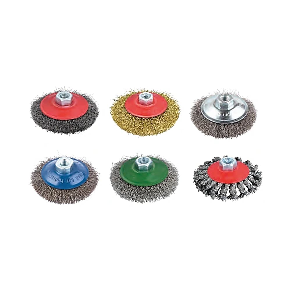 Industrial Conical Bevel (Saucer) Wire Brush for Fillet Welds & Edges