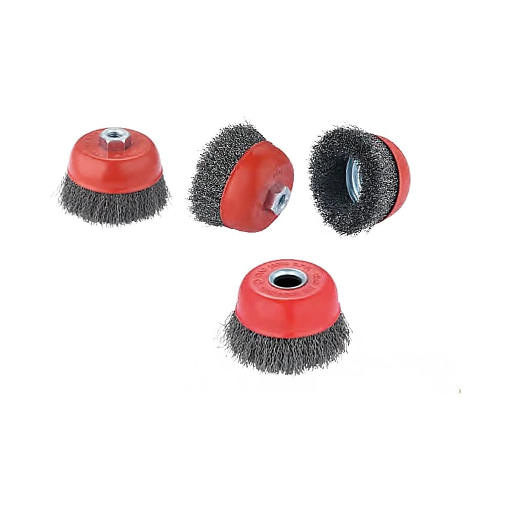 Brass-Coated Crimped High-Tensile Steel Wire Cup Brush for Angle Grinders thumbnail 2