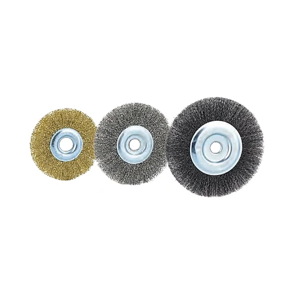 Bench Grinder Narrow-Face Crimped Steel Wire Wheel Brush
