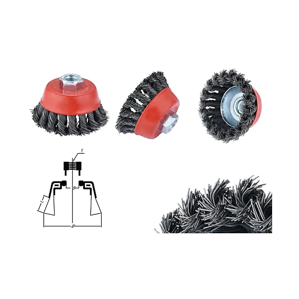 Heavy-Duty Knotted (Twisted) High-Carbon Steel Wire Cup Brush thumbnail 2