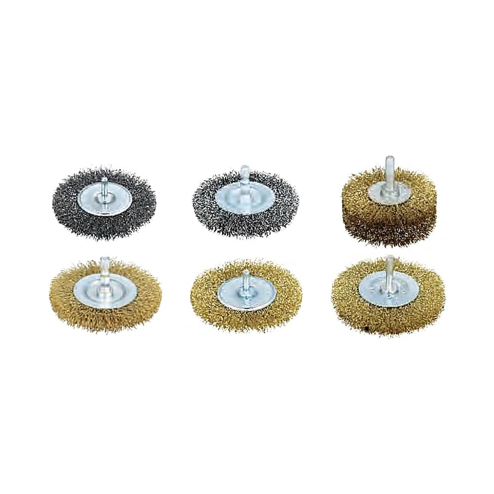 1/4" (6.35mm) Shank-Mounted Crimped Wire Wheel Brush for Die Grinders